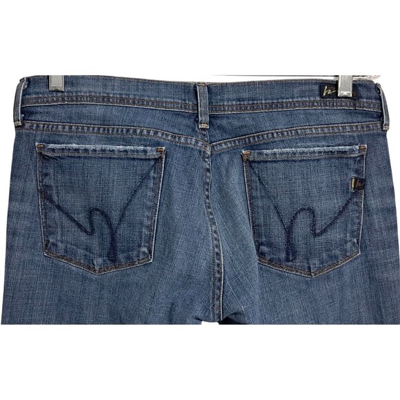 Citizens Of Humanity Ingrid 002 Stretch Low Waist Flare Jeans Size 32 Blue Denim - Picture 9 of 15